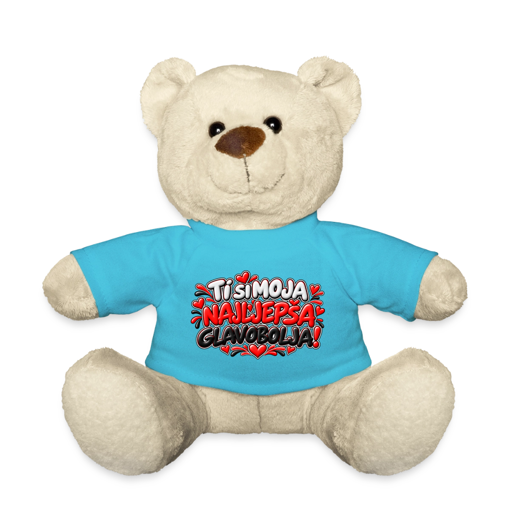 TI SI MOJA NAJLJEPŠA GLAVOBOLJA ❤️🧸 – Süßer Kuschelteddy 20 cm - Atollblau