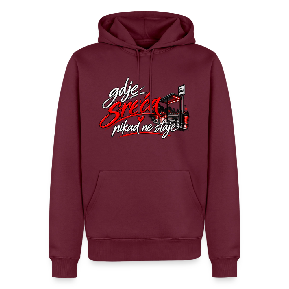 Männer Premium Hoodie - gdje sreca nikad ne staje - Burgunderrot