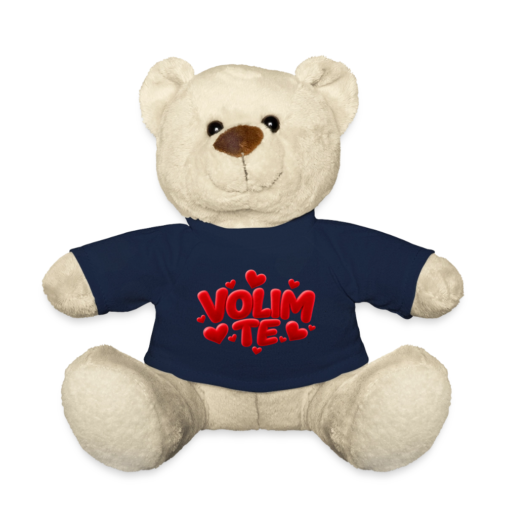 Kuschelteddy mit „VOLIM TE“ Design – Süßer Liebesbär mit T-Shirt - French Navy