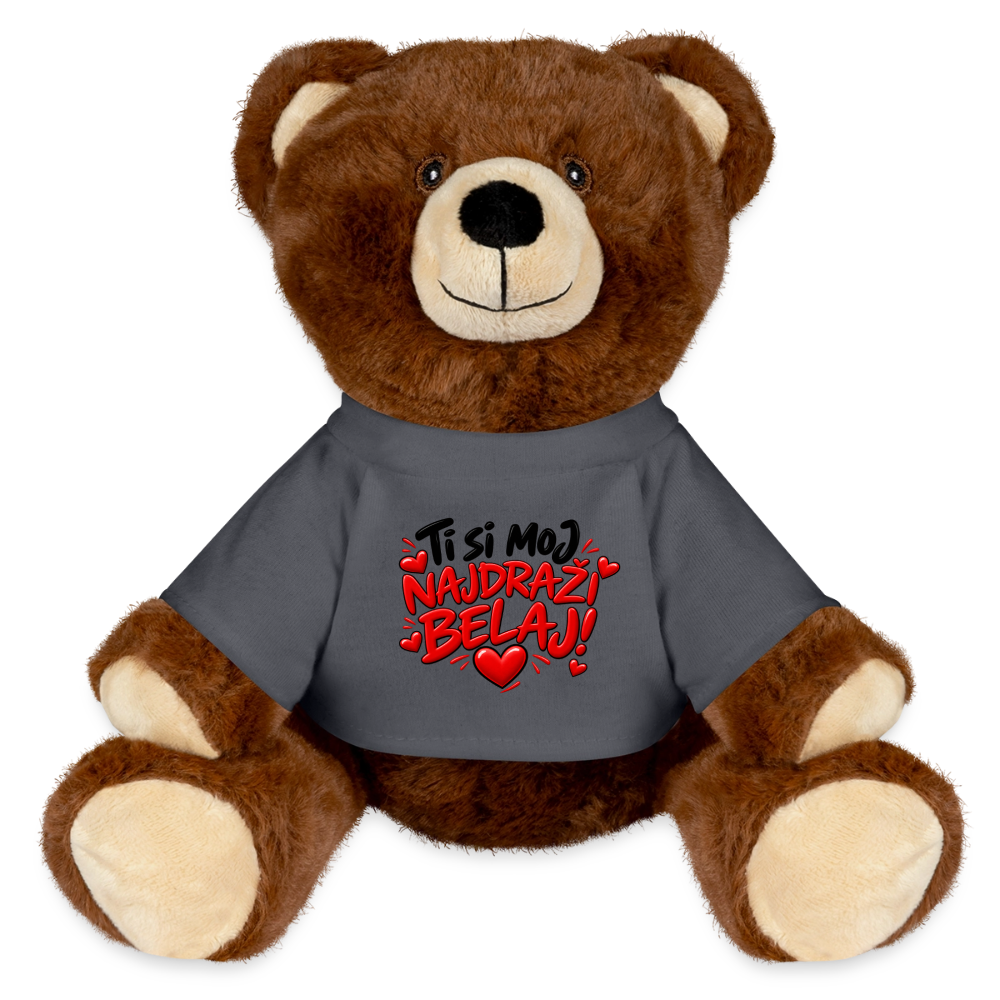 Ti si moj najdrazi belaj Kuschelteddy MiniFeet® – Nachhaltiger Teddybär mit Herz-Design - Anthrazit