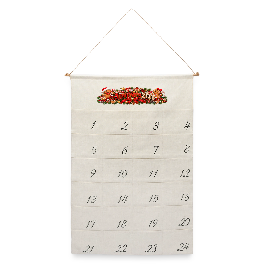 Leinen Adventskalender - Naturweiß