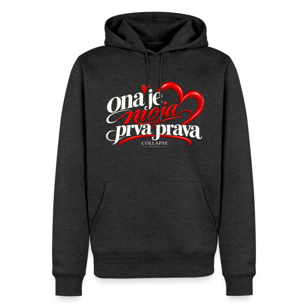 Männer Premium Hoodie - ona je moja prva prava - Anthrazit meliert