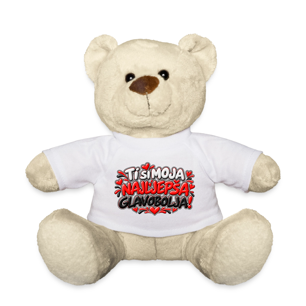 TI SI MOJA NAJLJEPŠA GLAVOBOLJA ❤️🧸 – Süßer Kuschelteddy 20 cm - Weiß