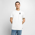 CAZIN Premium T-Shirt Herren – Bosnische Lilie | Left-Chest-Print - Weiß