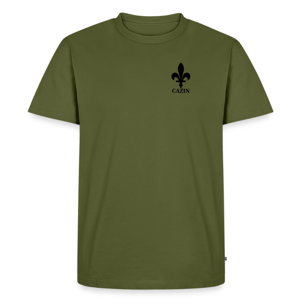 CAZIN Premium T-Shirt Herren – Bosnische Lilie | Brust- & Rückenprint - Khaki