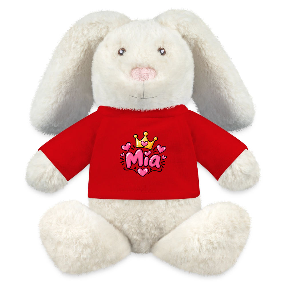 MiniFeet® RecycelHase® Creme MIA – Personalisierbar mit Namen & Design - Rot