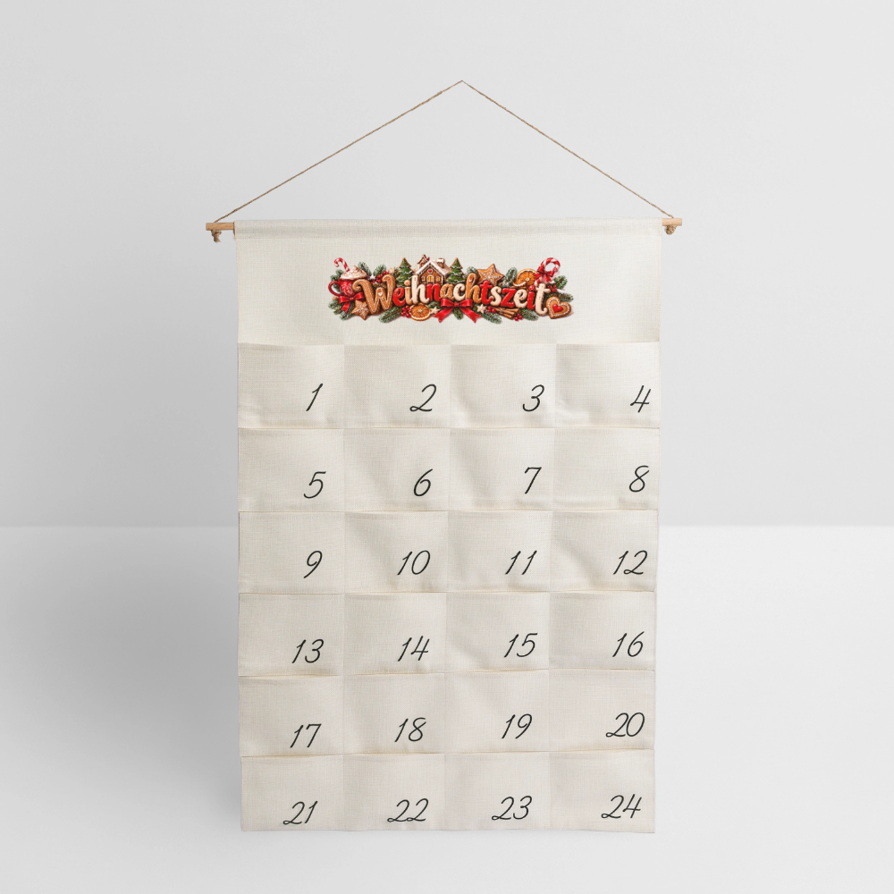 Leinen Adventskalender - Naturweiß