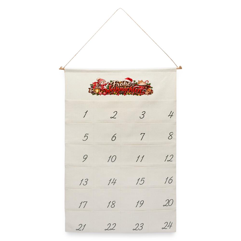 Leinen Adventskalender - Naturweiß
