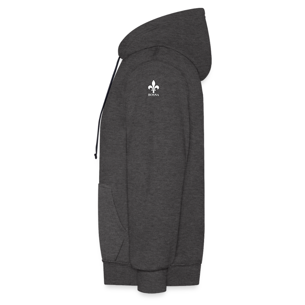 BOSNA Hoodie mit Lilie – AWDis Just Hoods Kontrast-Hoodie mit Ärmelprints - Anthrazit/Schwarz