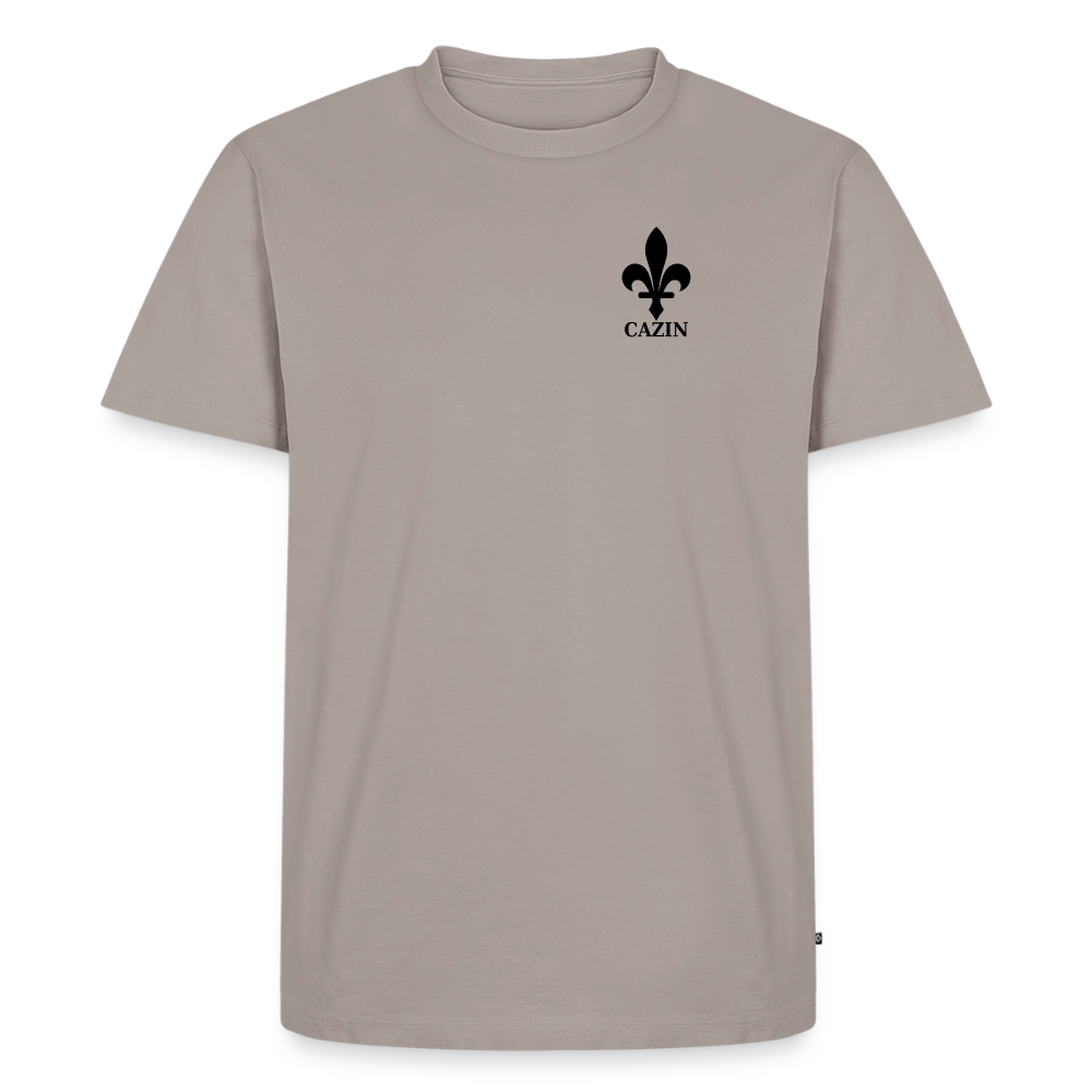 CAZIN Premium T-Shirt Herren – Bosnische Lilie | Brust- & Rückenprint - Taupe
