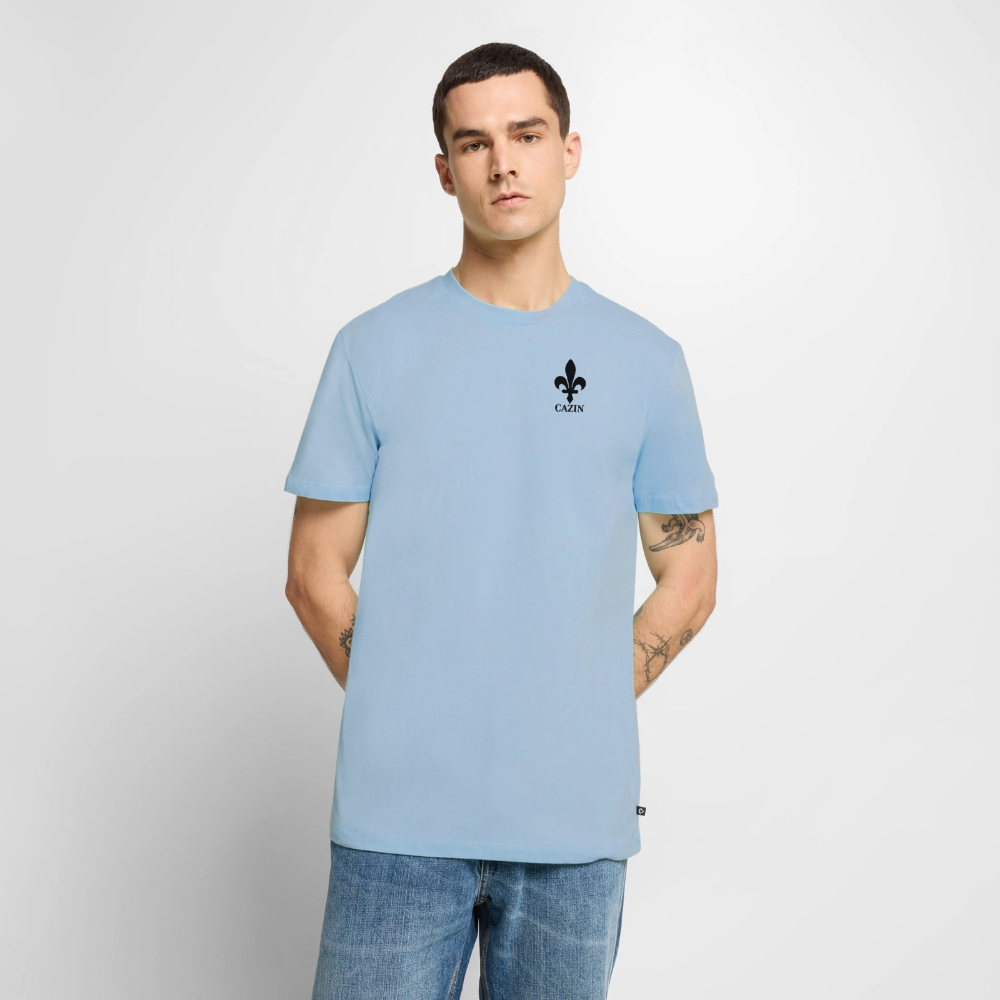 CAZIN Premium T-Shirt Herren – Bosnische Lilie | Left-Chest-Print - Hellblau