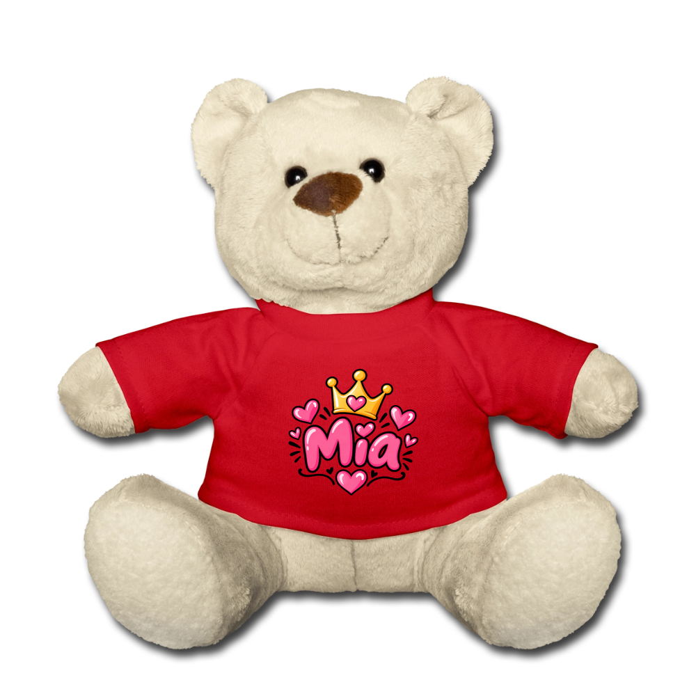 Teddy MIA– Personalisierbar mit Namen & Design - Rot