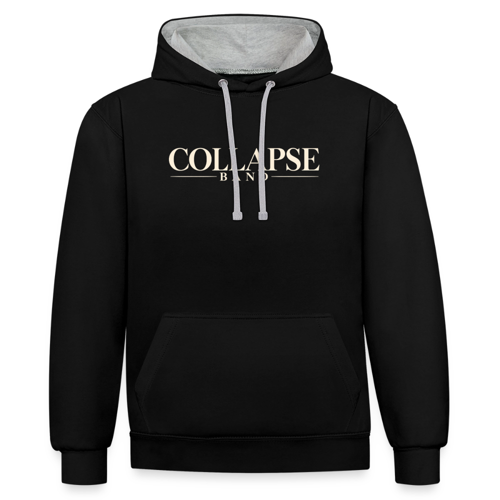 Kontrast-Hoodie - Collapse band - Schwarz/Grau meliert