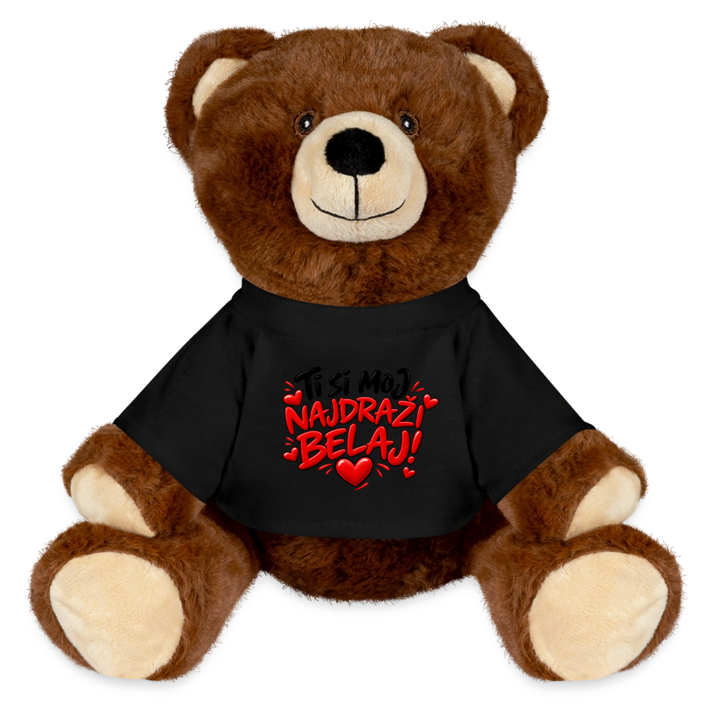 Ti si moj najdrazi belaj Kuschelteddy MiniFeet® – Nachhaltiger Teddybär mit Herz-Design - Schwarz
