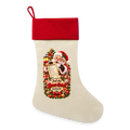 Leinen Weihnachtsstrumpf – Auf der Brav-Liste? Vielleicht. | Lustiger Nikolausstrumpf - Natur/Rot 