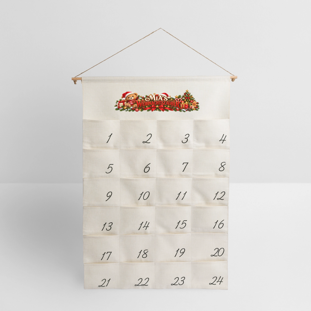 Leinen Adventskalender - Naturweiß