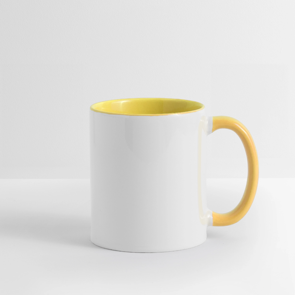Weihnachtstasse 🎄 Mit einer Tasse Kaffee wird Weihnachten noch schöner – 325 ml - Weiß/Gelb