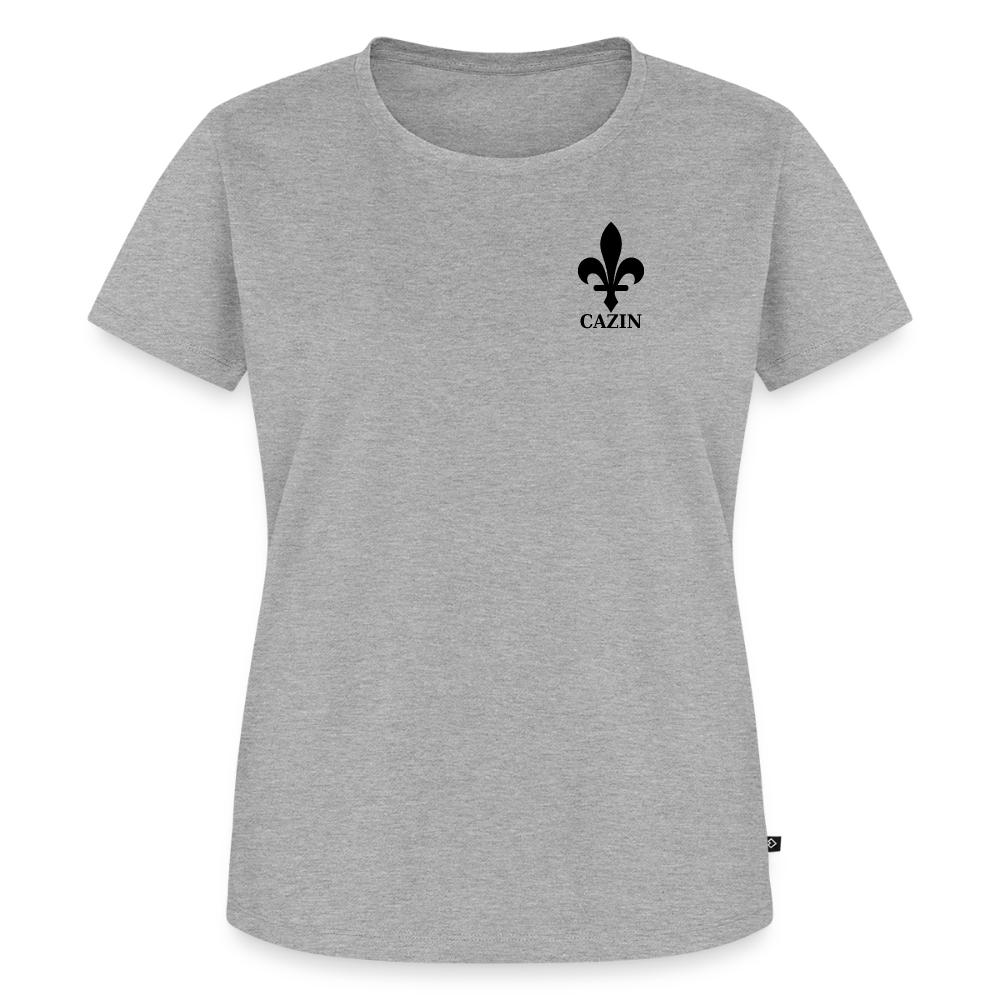 CAZIN Premium T-Shirt Frauen – Bosnische Lilie | Left-Chest-Print - Grau meliert