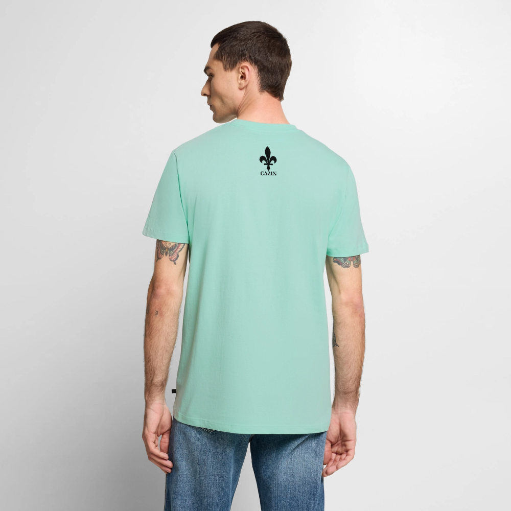 CAZIN Premium T-Shirt Herren – Bosnische Lilie | Brust- & Rückenprint - Mint 