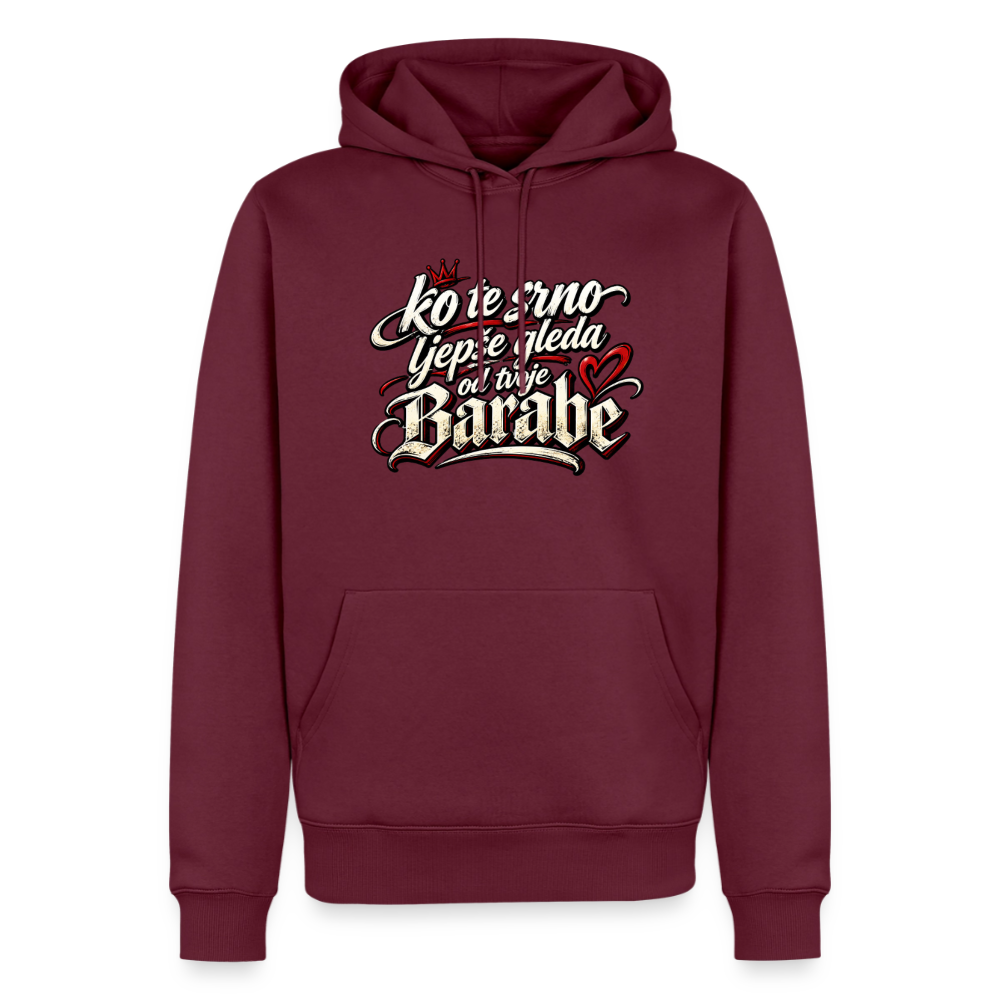 Männer Premium Hoodie - ko te srno ljepse gleda od tvoje barabe - Burgunderrot