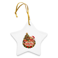 Keramik-Stern Weihnachtsanhänger personalisiert – Mein erstes Weihnachten | Mit Name & Jahr - Weiß