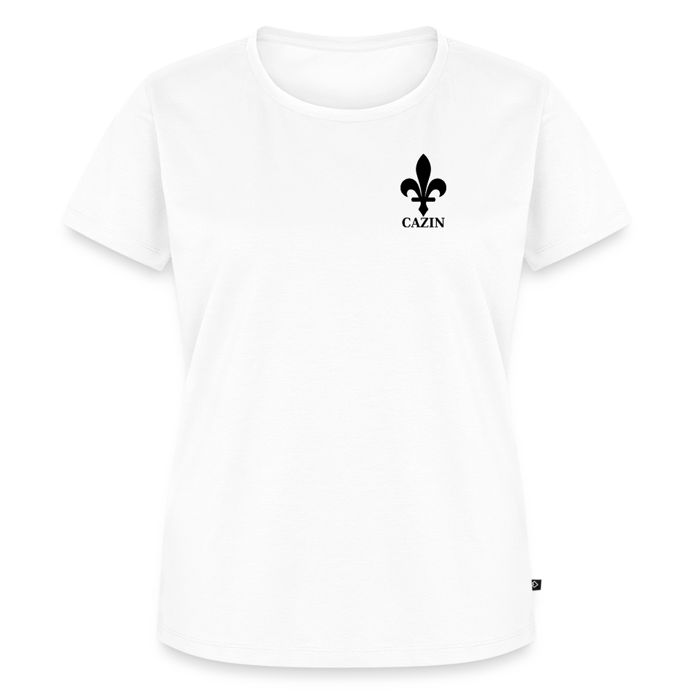 CAZIN Premium T-Shirt Frauen – Bosnische Lilie | Left-Chest-Print - Weiß