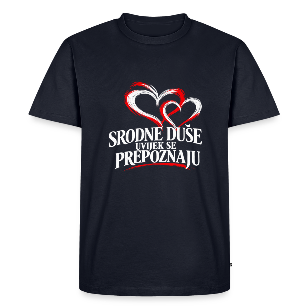 Männer Premium T-Shirt - Srodne duse uvijek se prepoznaju - Navy