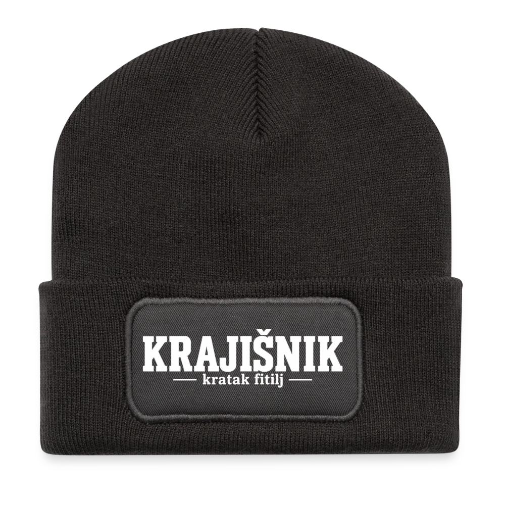 Recycelte Patch Beanie - Dunkelgrau
