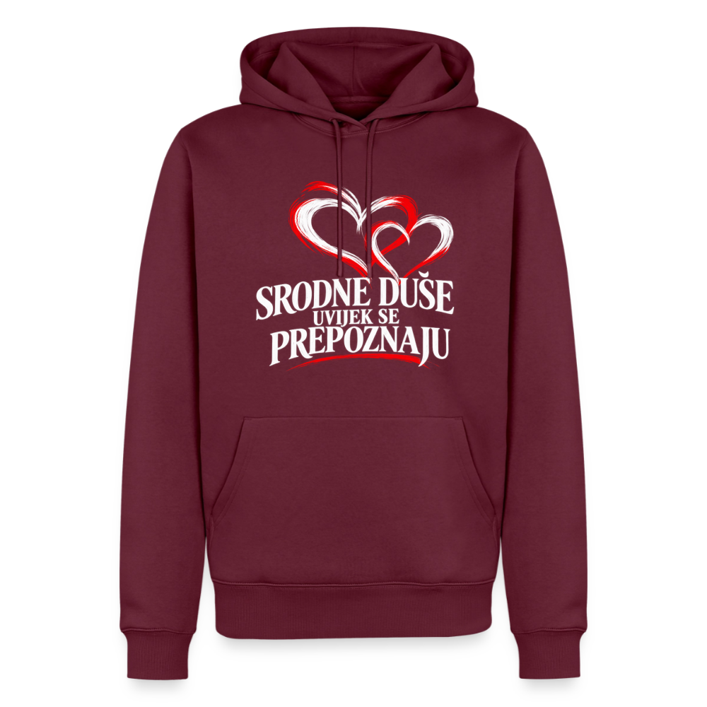 Männer Premium Hoodie - Srodne duse uvijek se prepoznaju - Burgunderrot