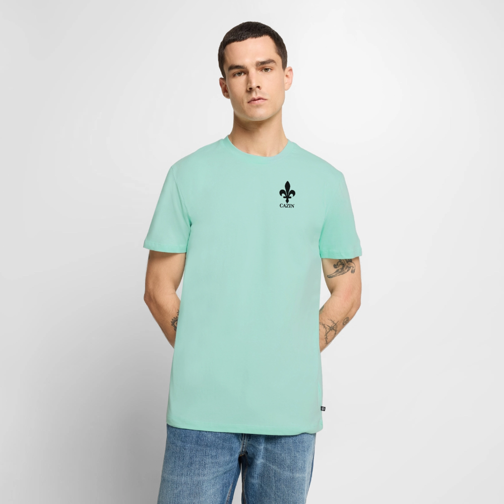CAZIN Premium T-Shirt Herren – Bosnische Lilie | Brust- & Rückenprint - Mint 