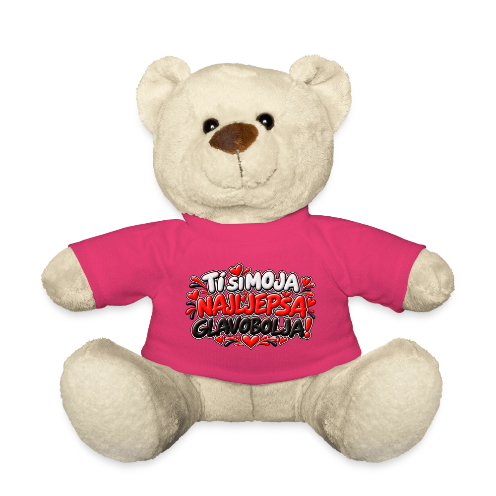 TI SI MOJA NAJLJEPŠA GLAVOBOLJA ❤️🧸 – Süßer Kuschelteddy 20 cm - Pink