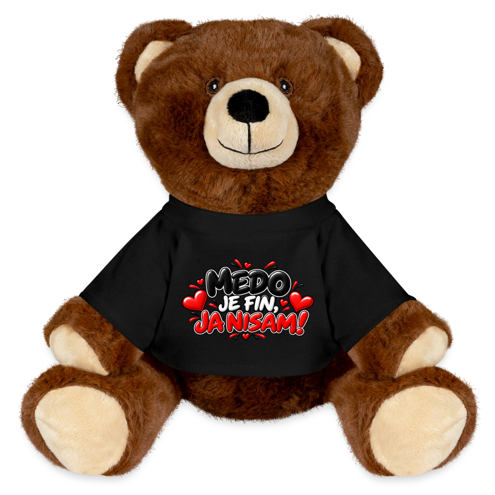 Medo je fin ja nisam Kuschelteddy MiniFeet® – Nachhaltiger Teddybär mit Herz-Design - Schwarz