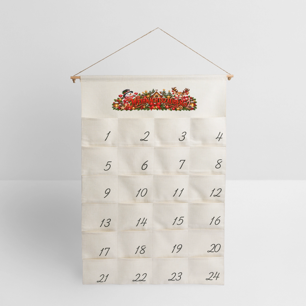 Leinen Adventskalender - Naturweiß