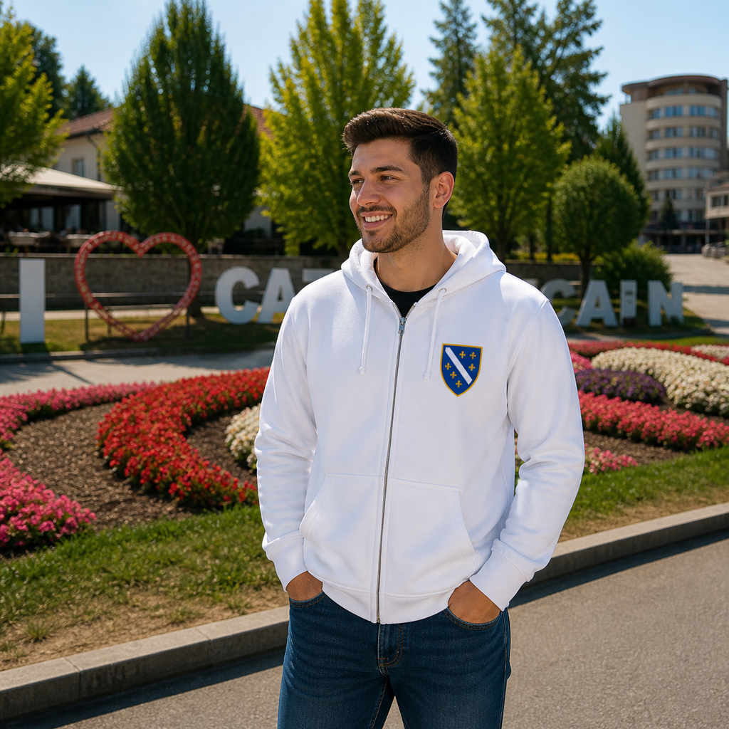 Bosna Hoodie sa patentnim zatvaračem 🇧🇦 – Bosanski Grb Klasik 🔥 Najprodavanije | Lijeva strana grudi