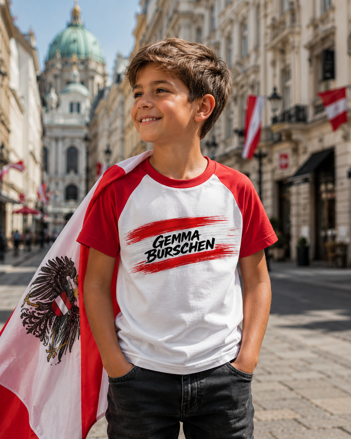 Kinder Atmungsaktives Sport T-Shirt - Gemma Burschen Österreich Funktionsshirt