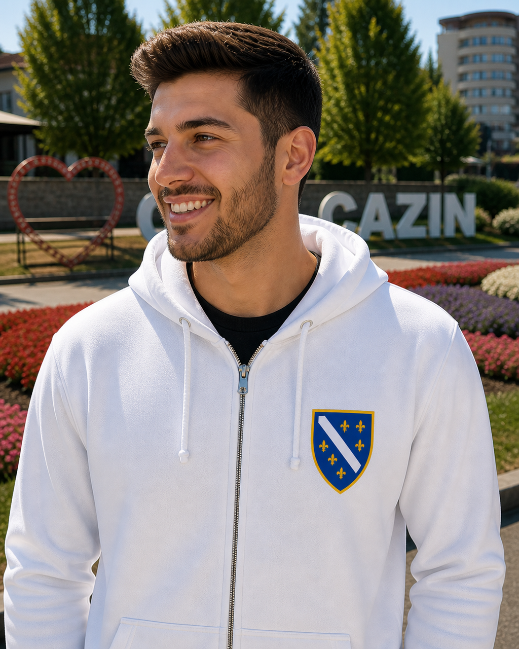 Bosna Hoodie sa patentnim zatvaračem 🇧🇦 – Bosanski Grb Klasik 🔥 Najprodavanije | Lijeva strana grudi