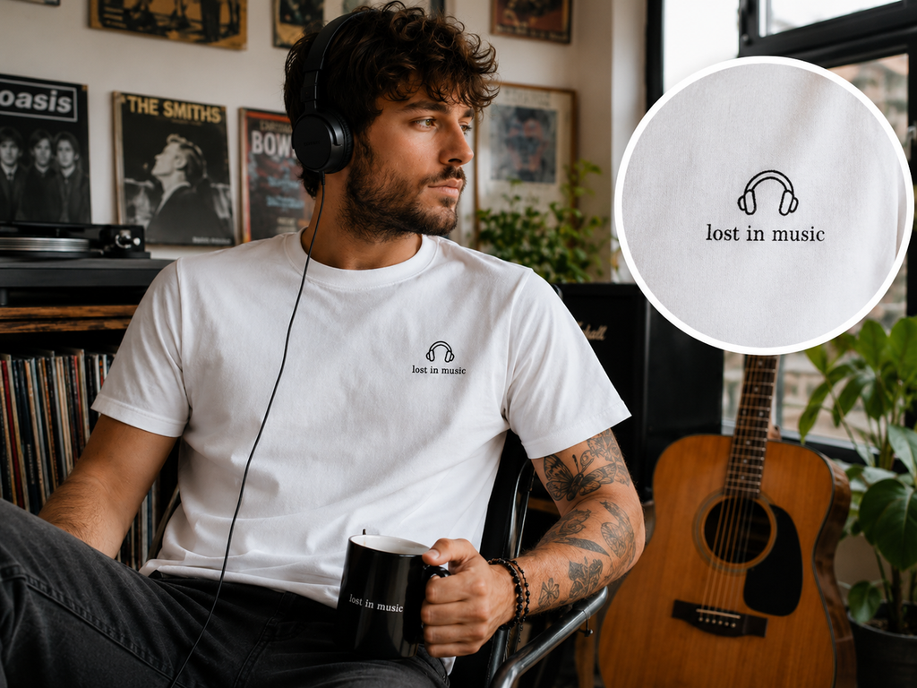 Izgubljeni u muzici – muška majica od visokokvalitetnog Gildan® Heavy Cotton pamuka