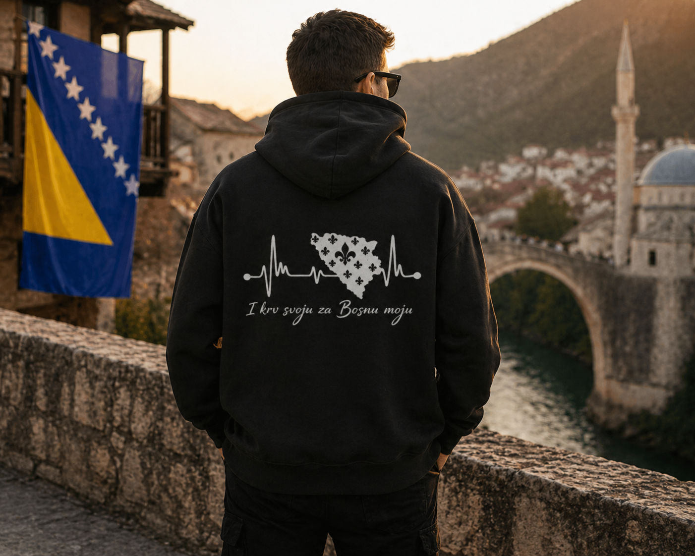 Unisex Oversize Hoodie Bosnien – Bosna otkucaj srca