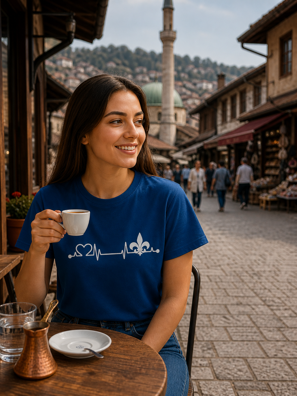 Ženska premium organska majica – Srce Bosne | Prednji print