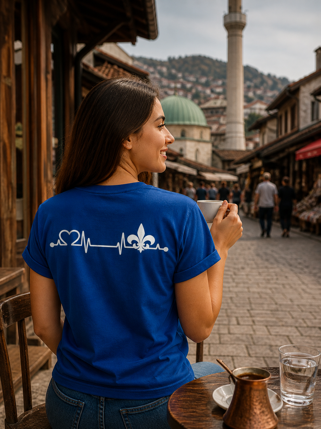 Ženska Premium Organska Majica – Srce Bosne | Print na leđima
