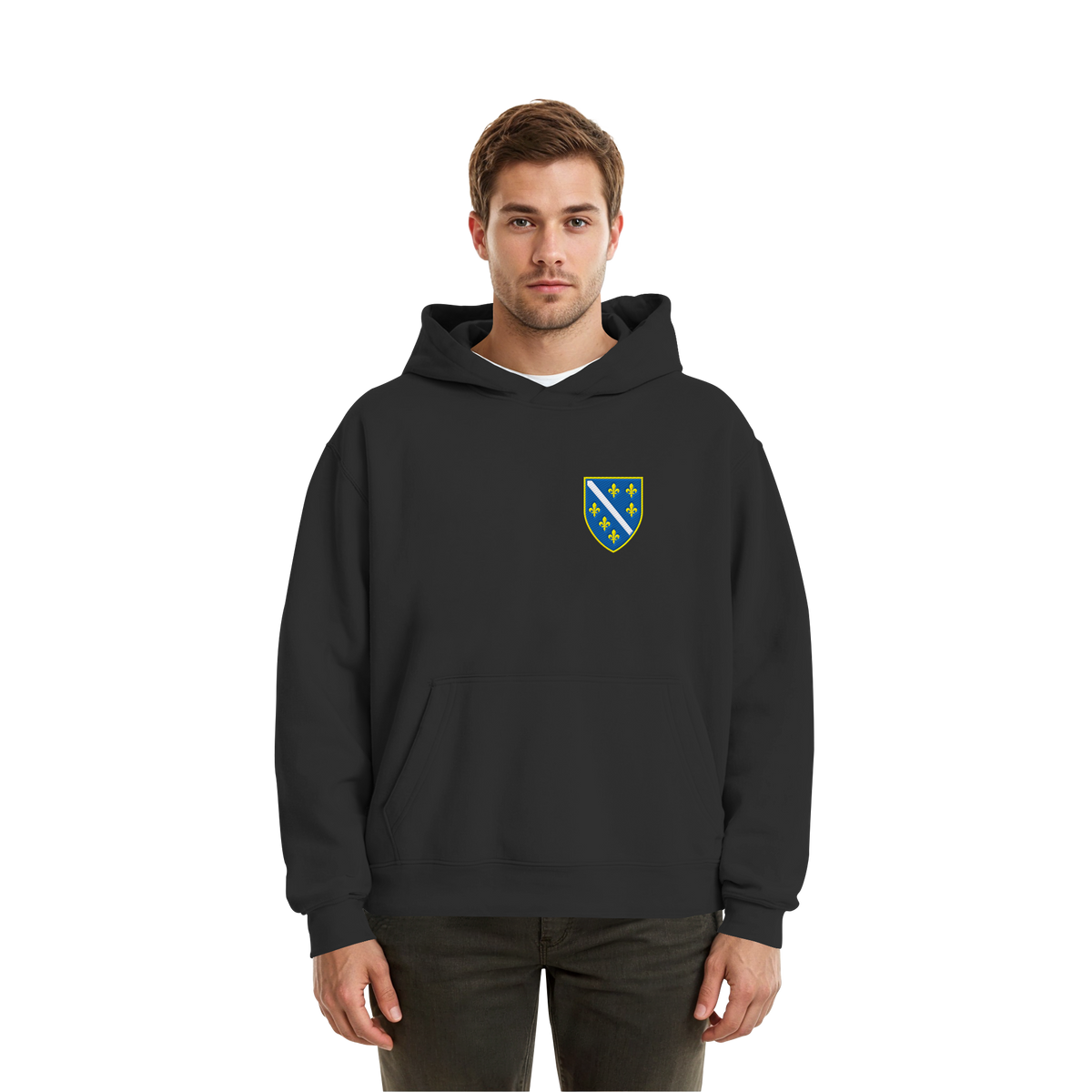 Bosanski grb – domoljublje sa ponosom | Premium vez – Fluffy Boxcut Hoodie