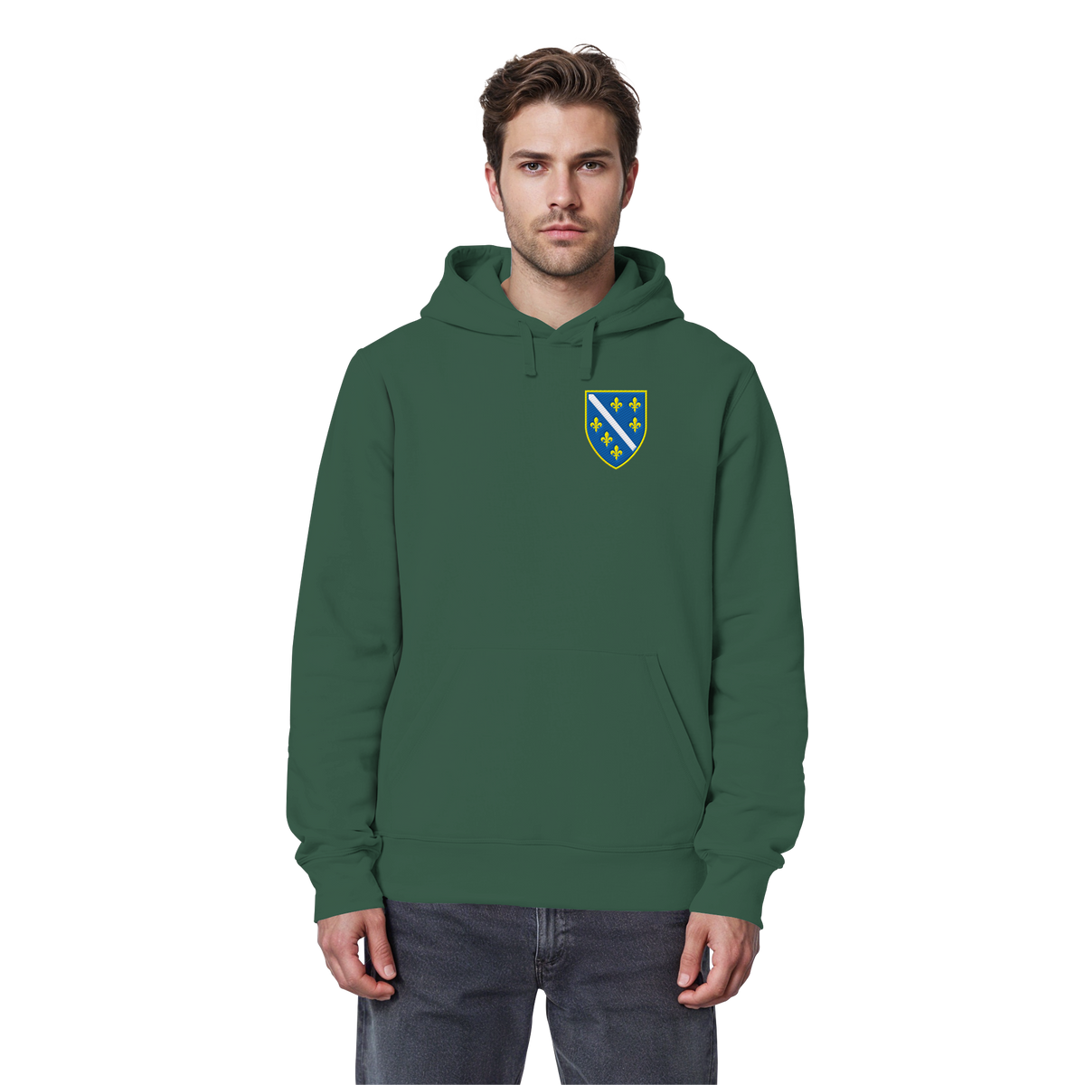 Bosanski grb – ljubav prema domovini s ponosom | Premium vez – organski basic hoodie