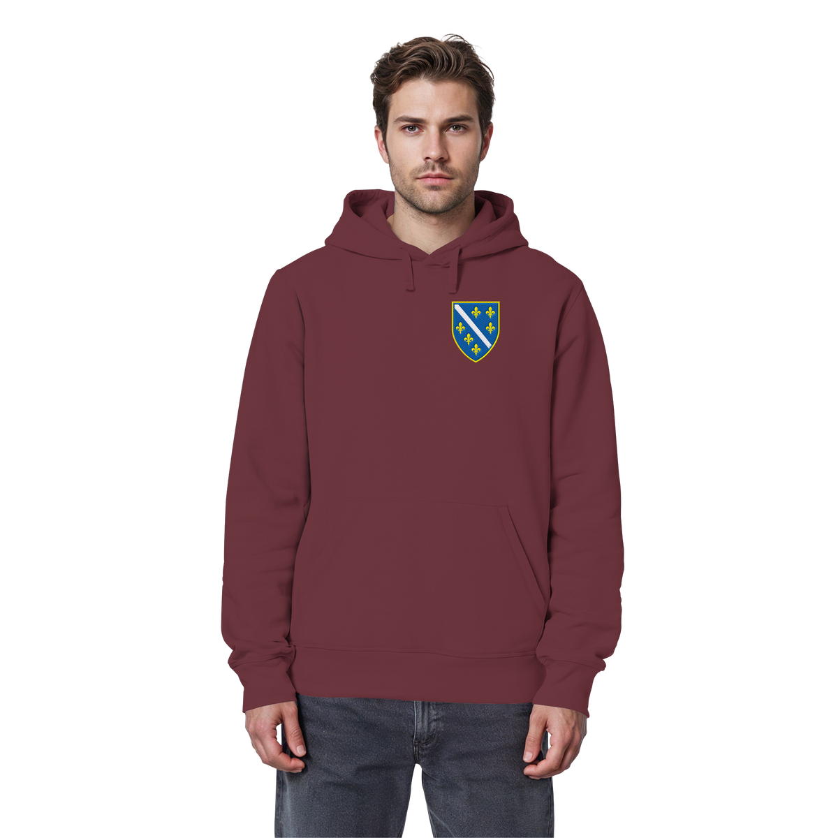 Bosanski grb – ljubav prema domovini s ponosom | Premium vez – organski basic hoodie
