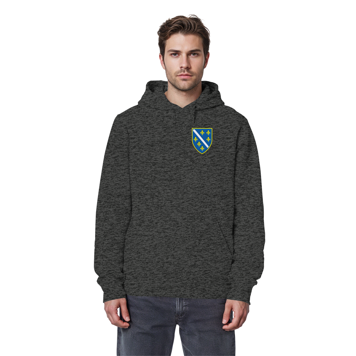 Bosanski grb – ljubav prema domovini s ponosom | Premium vez – organski basic hoodie
