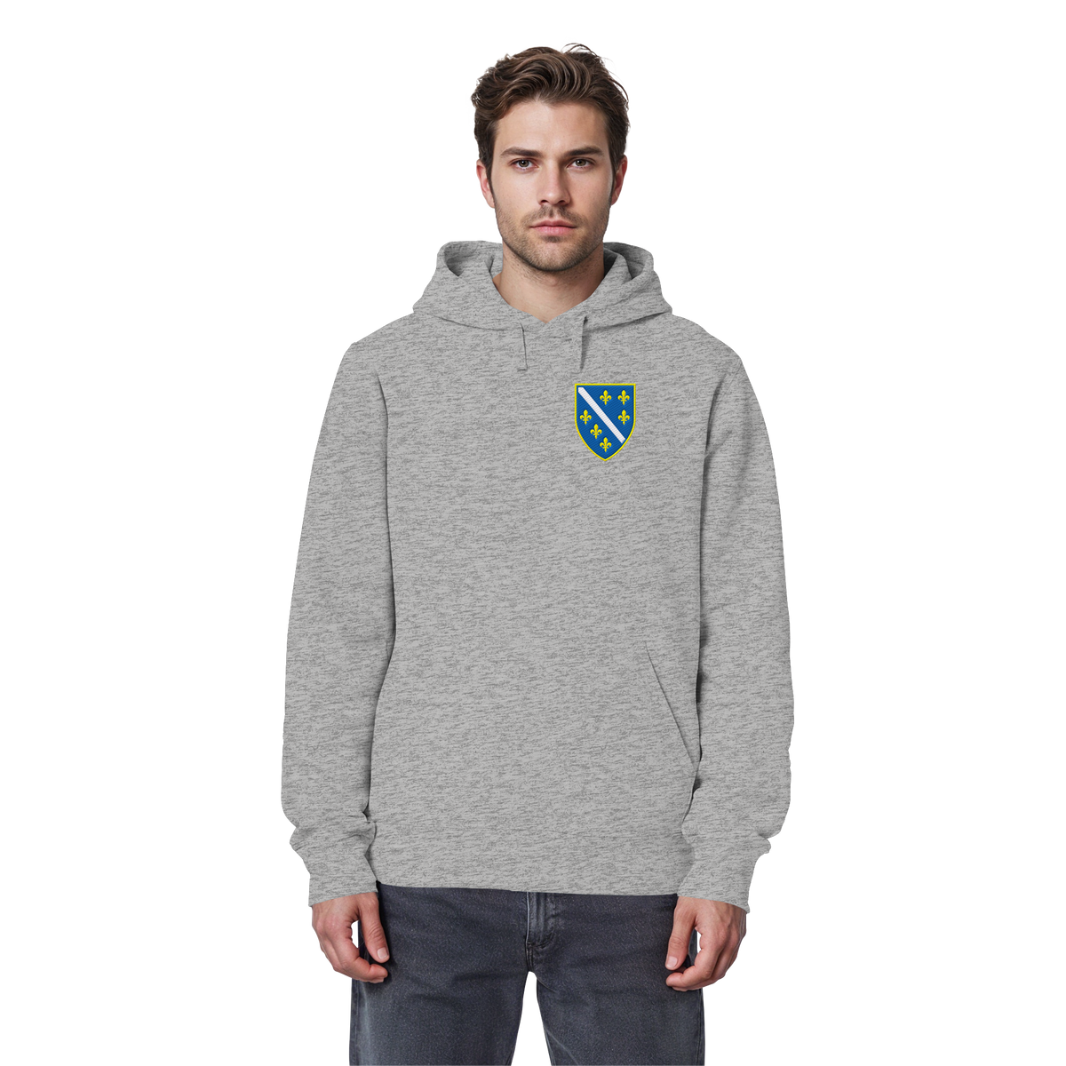 Bosanski grb – ljubav prema domovini s ponosom | Premium vez – organski basic hoodie