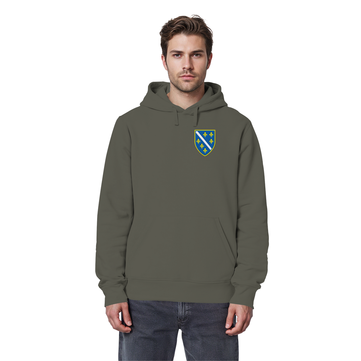 Bosanski grb – ljubav prema domovini s ponosom | Premium vez – organski basic hoodie
