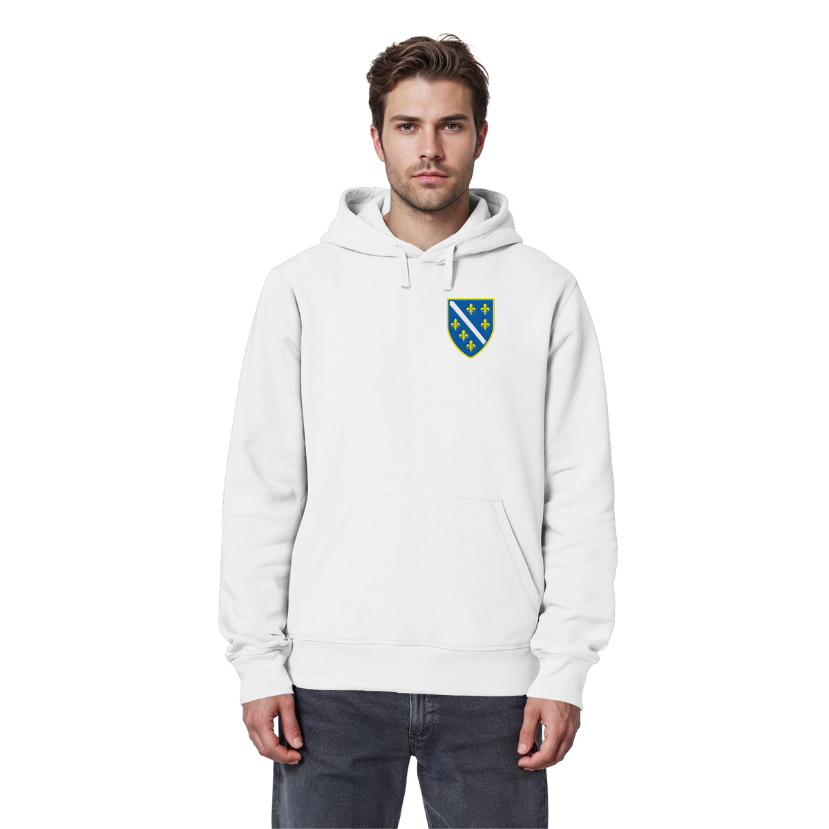 Bosanski grb – ljubav prema domovini s ponosom | Premium vez – organski basic hoodie