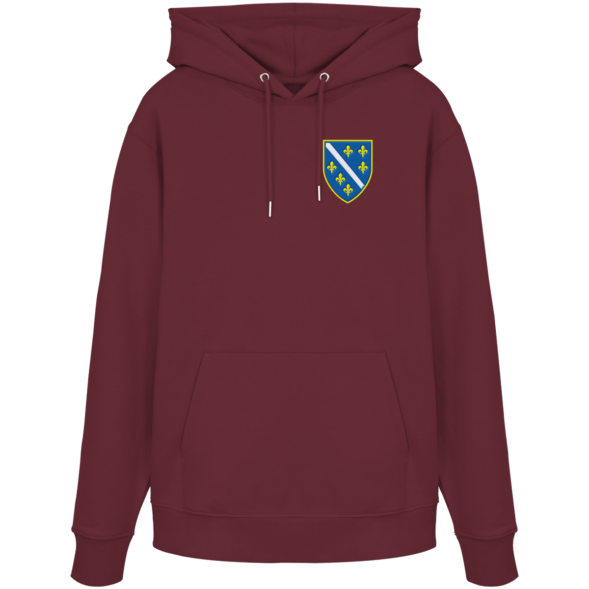 Premium organski hoodie s grbom Bosne i Višegradom i vezom | Stanley/Stella – Unisex