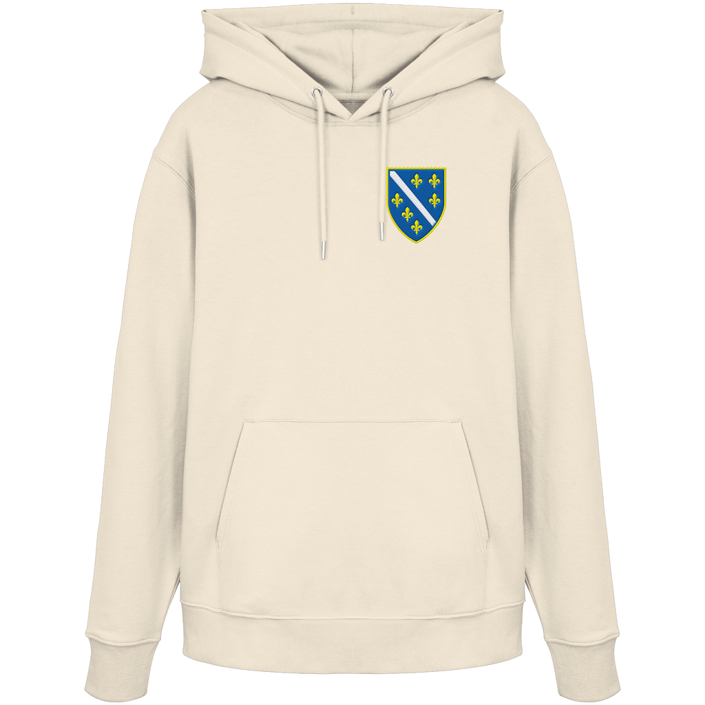 Premium organski hoodie s grbom Bosne i Višegradom i vezom | Stanley/Stella – Unisex