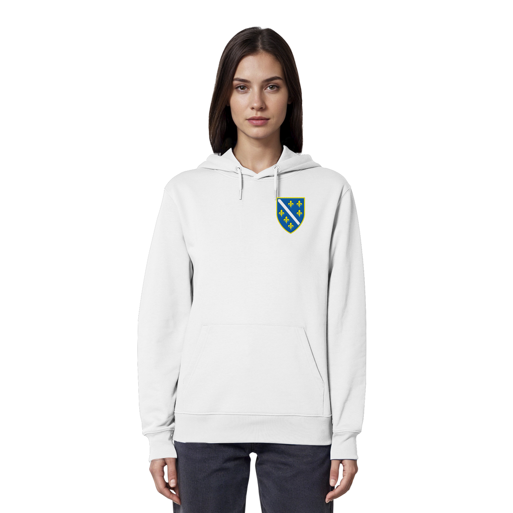 Premium organski hoodie s grbom Bosne i Višegradom i vezom | Stanley/Stella – Unisex